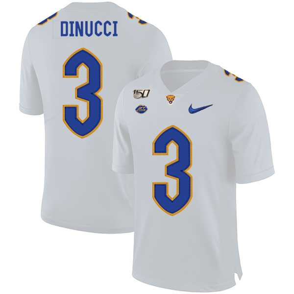 Pittsburgh Panthers 3 Ben DiNucci White 150th Anniversary Patch Nike College Football Jersey Dzhi,We sell and wholesale Pittsburgh Panthers 3 Ben DiNucci White 150th Anniversary Patch Nike College Football Jersey Dzhi on line form chian!